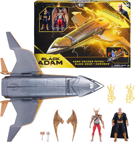 Dc Comics, Hawk Cruiser Patrol, Incluye Figuras De Acción De