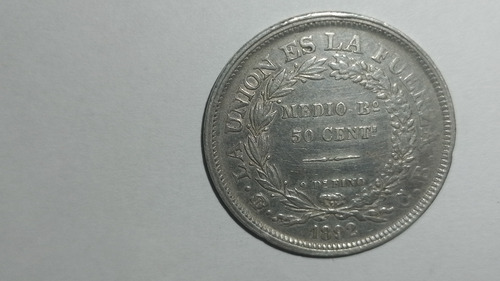 Moneda De Bolivia - 50 Cventavos - Año 1892 - Plata 