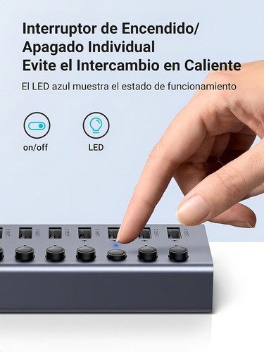 Hub Usb 3.0 De 7 Puertos Ugreen Para Pc Lap Macbook Air Pro