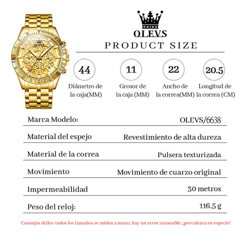Reloj De Lujo Cuarzo Casual De Acero Impermeable Para Hombre 9913 Gold