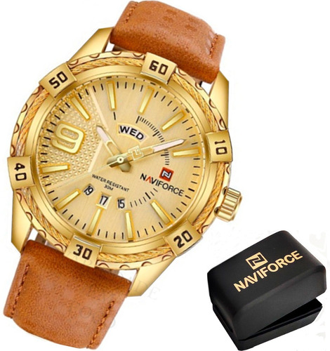 Relógio Naviforce 9117 Pulseira Couro