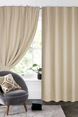 Cortina De Ambiente Blackout Textil 2 Paños Presilla Oculta