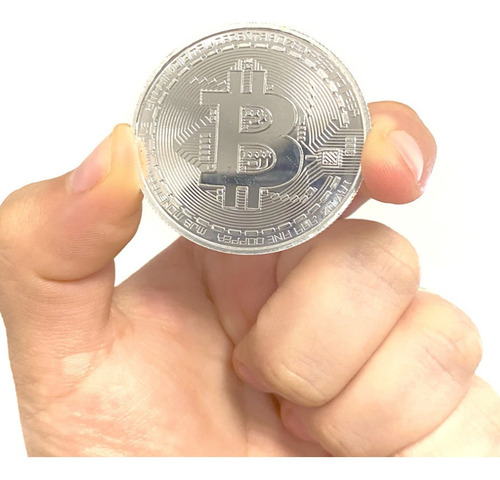 Moneda Bitcoin Fisica Metal Decorativa Protector Plastico