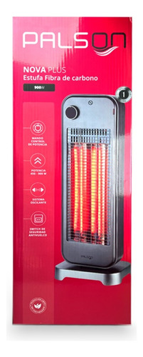 Calefactor Luminosos Estufa Fibra De Carbono Sp-h12c Palson