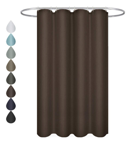 Modern Solid Brown Polyester Shower Curtain And Water R...