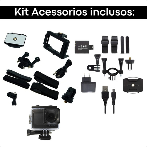 Camera E Filmadora Com Lcd Frontal 4k Hd Ação Vlog Youtubers