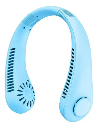 Ventilador De Cuello Portátil Recargable Con 3 Velocidades Azul