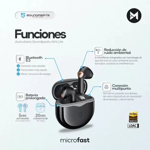 Combo Auricular Air4 Lite + Reloj Watch4 Soundpeats
