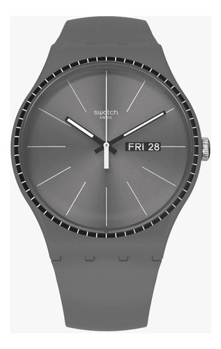 Relojes Swatch Reloj Grey Rails Para Hombre Pulsera Color de la malla Gris Color del bisel Gris Color del fondo Gris