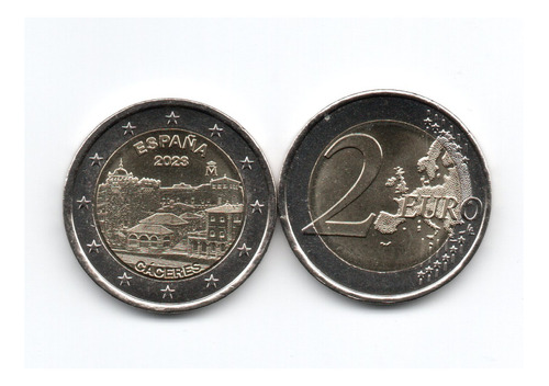 España Moneda 2 Euro Año 2023 Casco Antiguo De Caceres Unc