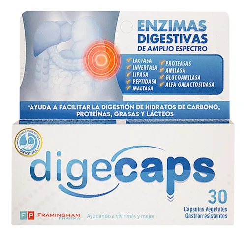 comprar Digecaps Enzimas Digestivas Amplio Espectro Mejora Digestión
