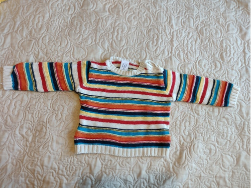 Suéter Líneas Colores Para Bebé. Baby Gap. Talla 6-12 Meses