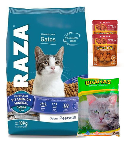 Raza Comida Gato 10kg+regalo