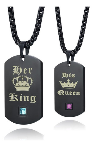 Collares Wolentty King Y Queen Para Parejas, Etiquetas Para 