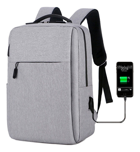 Mochila Antirrobo Impermeable Ergonómica Con Carga Usb Para Laptop 15 Pulgadas Gran Capacidad