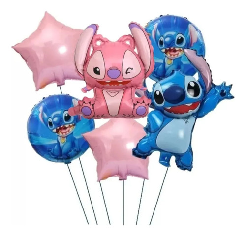 Globos Stitch Y Ángel Deco Estrellas Kilo Y Stitch Cotillon 