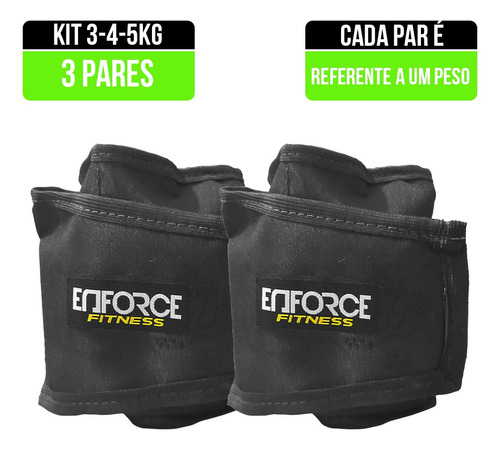 Kit Caneleira Peso Tornozeleira 3kg - 4kg - 5kg Academia | Parcelamento sem  juros