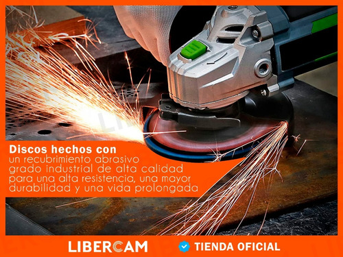 Imagen 5 de 10 de Set X10 Disco Abrasivo Flap 115mm Grano 40/60/80/100