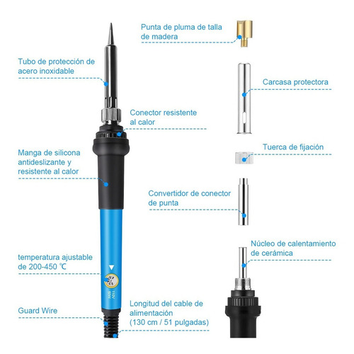 Imagen 2 de 7 de 37pc Kit De Soldadura Eléctrica De Cautín Bolígrafo 60w 110v