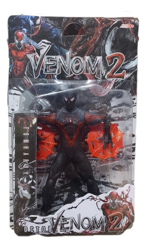 Muñeco Articulado Spiderman Negro 17cm Con Telaraña Y Luz