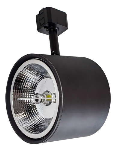 Spot Alumínio P/ Trilho Eletrificado + Led Ar111 St2301 Cor Preto Bivolt - Branco Frio 6500k