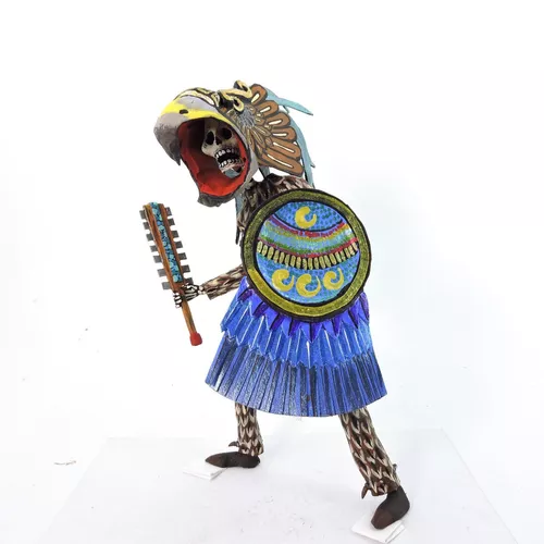 Artesania Mexicana Muertos Calavera Guerrero Aguila Azteca