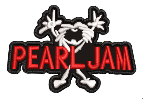 Parche Bordado Pearl Jam 11x7.5cm. Metalero Rockero Calidad
