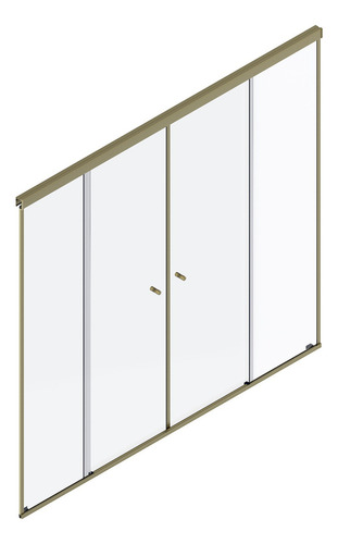 Kit Box Para Banheiro Dourado Fosco 4 Folhas F3 2,50