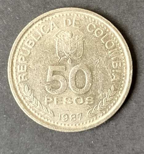 Moneda 50 Pesos Grande  1987centenario Constitución