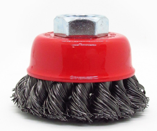 Imagen 1 de 10 de Cepillo Copa Acero Trenzado 65mm Aliafor Amoladora Taladro