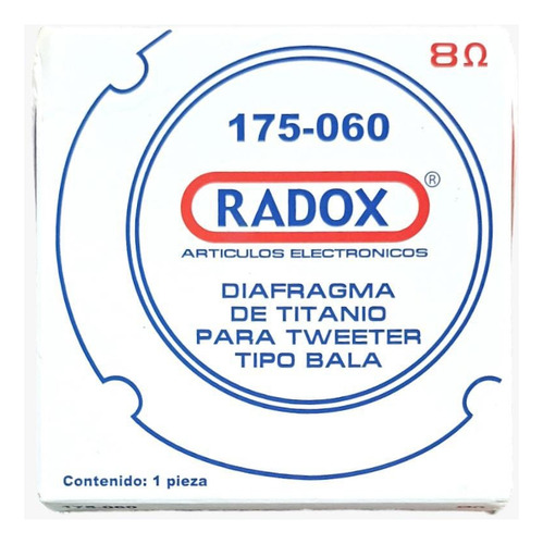 Diafragma Para Tweeter Bala 1.5 Pulgadas Radox