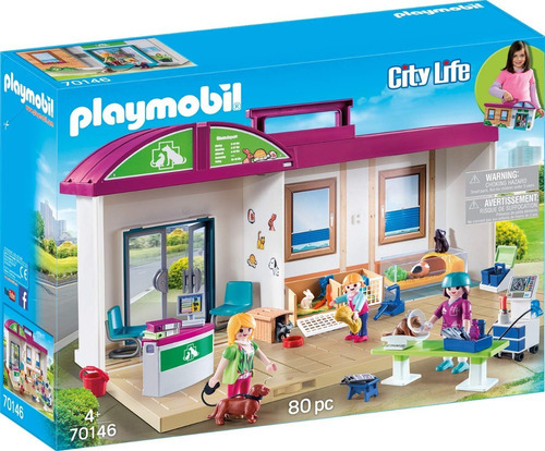 Imagen 1 de 4 de Playmobil Clinica Veterinaria 70146 City Life Ink Educando