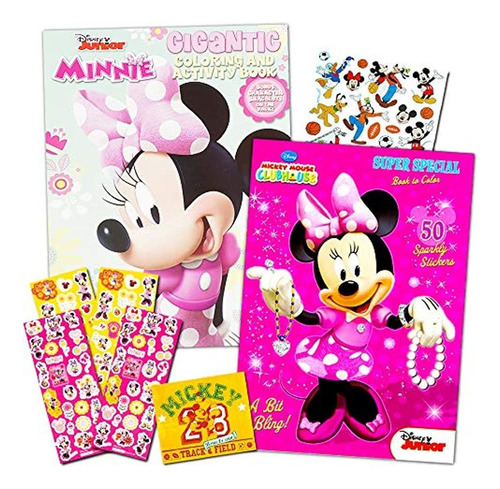 Disney Minnie Mouse Cuaderno De Colorear Con Pegatinas  2 L