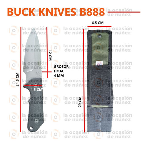 Imagen 2 de 7 de Cuchillo Tactico Buck Knives B888 Funda Caza Pesca Original