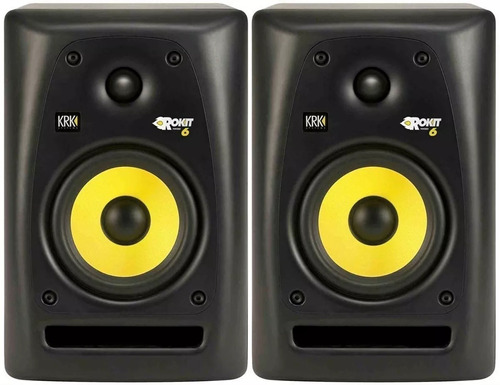 2 Monitores Activos De Estudio 73w Krk Rp6g3 Negros