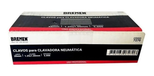 Clavos 35 Mm Para Clavadora Neumatica Bremen® 7264