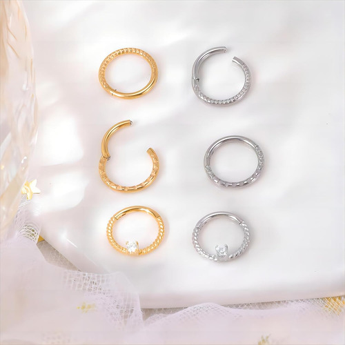 Anillos De Nariz De Acero Inoxidable Dorado Para Mujer, Anil