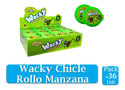 Wacky Chicle Rollo Fresa X 36 Uds - Unidad a $1460