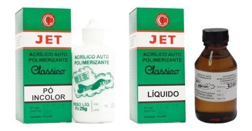 Kit Resina Acrílica Rápida Auto Jet Incolor 25gr + 30ml