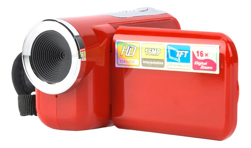 Cámara de vídeo, grabadora de cámara digital de 1080x720 con pantalla LCD TFT de 2 pulgadas, cámara de vlogs para niños, cámara de vídeo de 32 GB para fotografía, para Youtube (roja)
