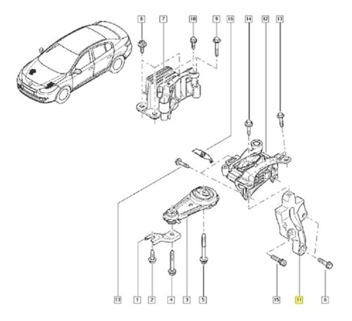 Suporte Coxim Esquerdo Fluence 2.0 16v 2011 À 2017 Original