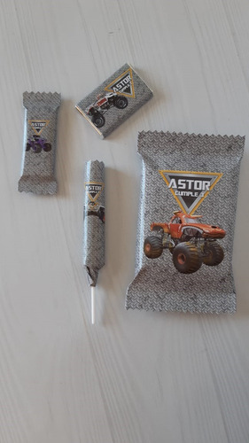Golosinas Personalizadas Monster Jam Candy Bar 10 Nenes