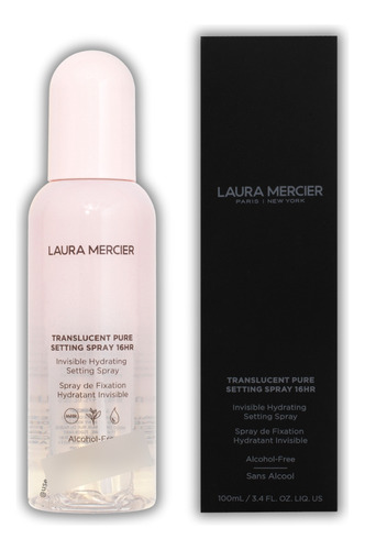Aerosol fijador puro translúcido de Laura Mercier, tono transparente, imprimador, bruma fijadora