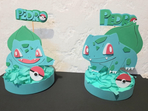 Imagen 9 de 10 de Pokemon Centros De Mesa Adorno Para Torta Pokemon Topper