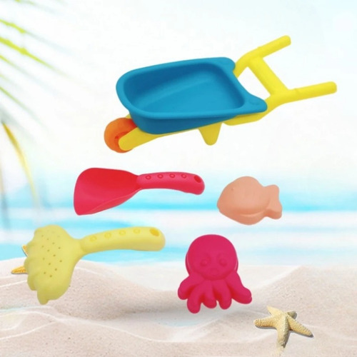 Juego De 5 Juguetes De Playa Para Cavar, Arena, Jugar A La P