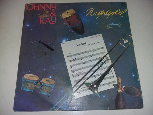 Lp Vinilo Acetato Johnny Y Ray Gold Night Bandolera Salsa