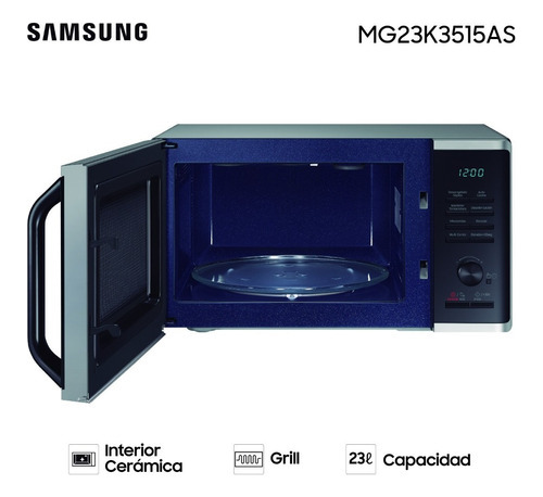 Microondas Samsung Con Grill 800w 23l 6 Niv. Eco Mode