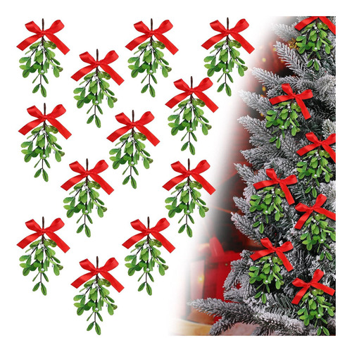 Mistletoe Artificial De Navidad Picks Ramas Falsas De Muérda