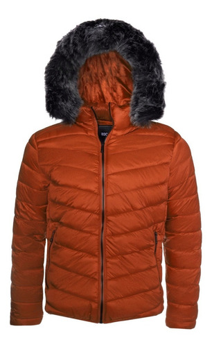 Chamarra Lisa De Hombre Con Gorro De Peluche Rock Sugar 2191