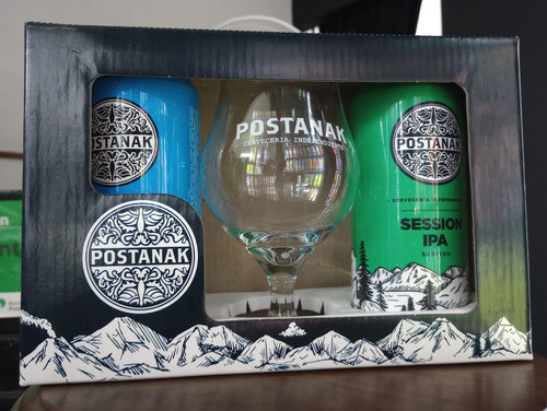 Gift Pack Regalo Cerveza Artesanal Postanak 2 Latas + Copa